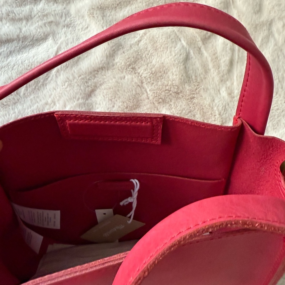 NWT Madewell The Sydney Leather Crossbody Bag Rosy Hibiscus Pink 🌺 - Picture 5 of 12